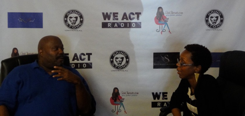 Erica Harper of "Live It Learn It" with Thomas Byrd preparing for the Education Town Hall