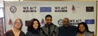 (L-R) V. Spatz, Felicia Ramos, Delonte Williams, T. Byrd, Z. Lewis (intern)