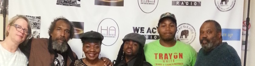 L-R: Virginia Spatz, feature reporter; Humam Abdumalik, White campaign; WTU Pres Liz Davis; candidate Trayon White; and James Wood, White campaign; Byrd